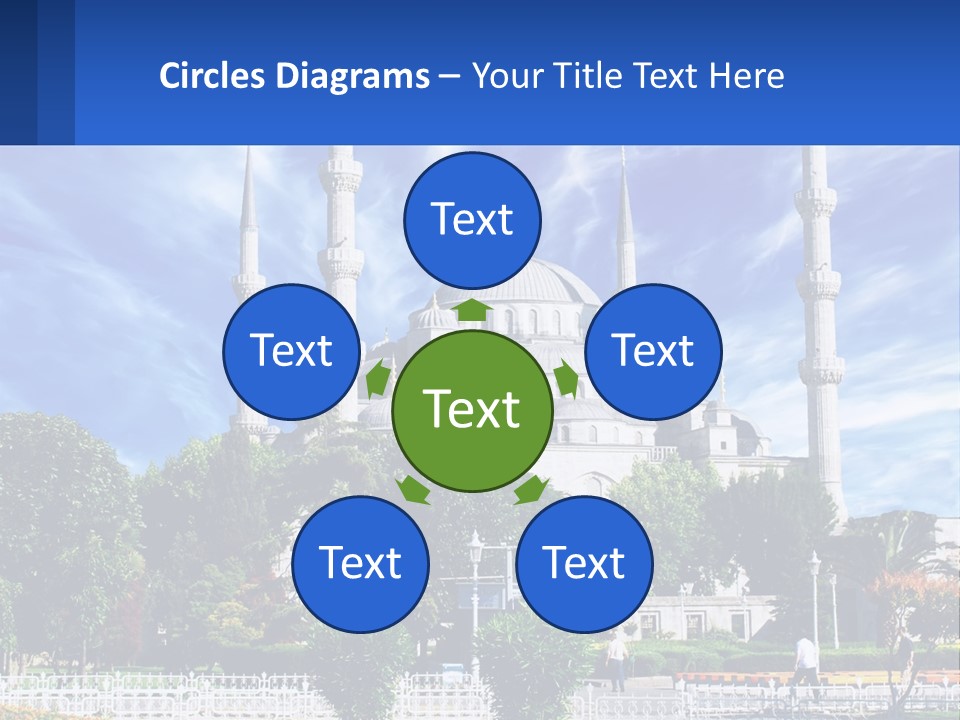 A Large White Building With A Blue Sky In The Background PowerPoint Template