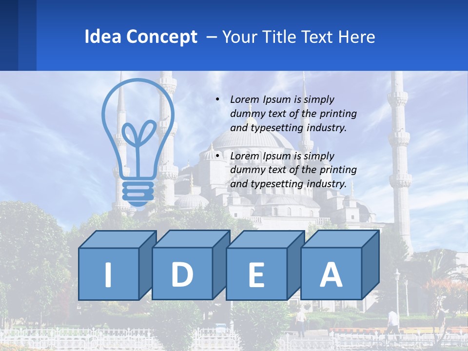 A Large White Building With A Blue Sky In The Background PowerPoint Template