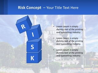 A Large White Building With A Blue Sky In The Background PowerPoint Template