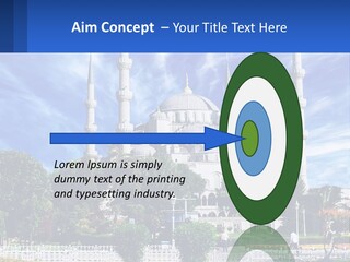 A Large White Building With A Blue Sky In The Background PowerPoint Template