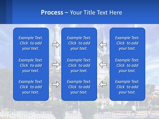 A Large White Building With A Blue Sky In The Background PowerPoint Template