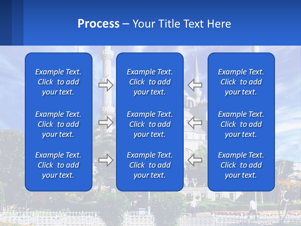A Large White Building With A Blue Sky In The Background PowerPoint Template