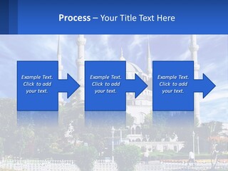 A Large White Building With A Blue Sky In The Background PowerPoint Template
