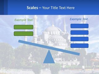 A Large White Building With A Blue Sky In The Background PowerPoint Template