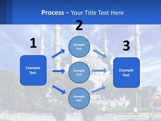 A Large White Building With A Blue Sky In The Background PowerPoint Template