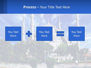 A Large White Building With A Blue Sky In The Background PowerPoint Template