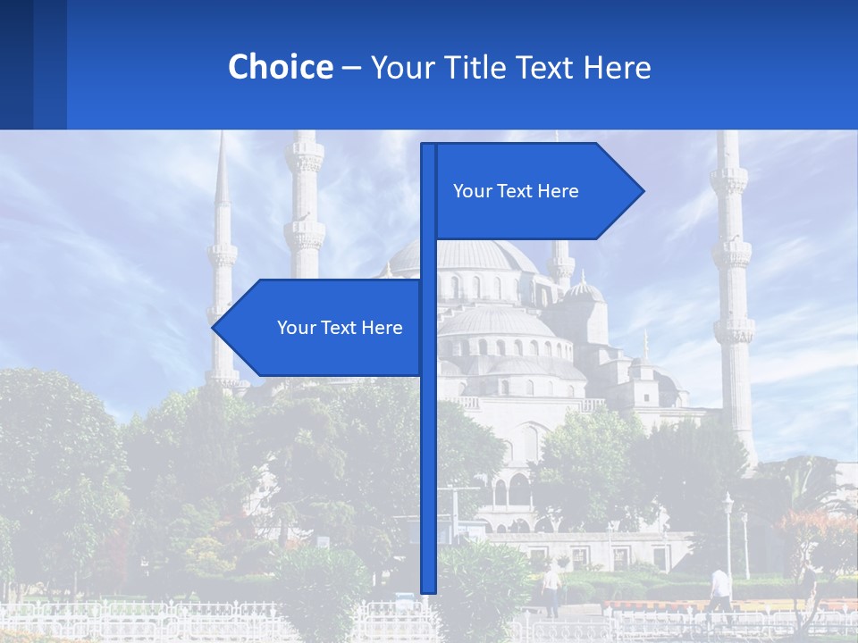 A Large White Building With A Blue Sky In The Background PowerPoint Template