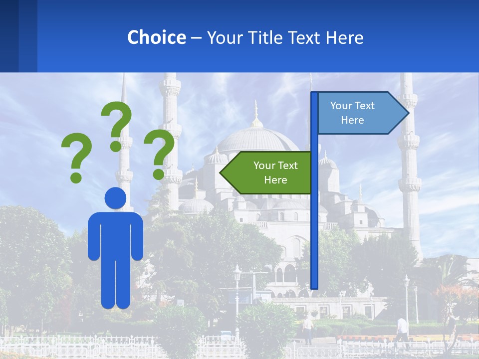 A Large White Building With A Blue Sky In The Background PowerPoint Template