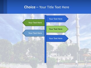 A Large White Building With A Blue Sky In The Background PowerPoint Template