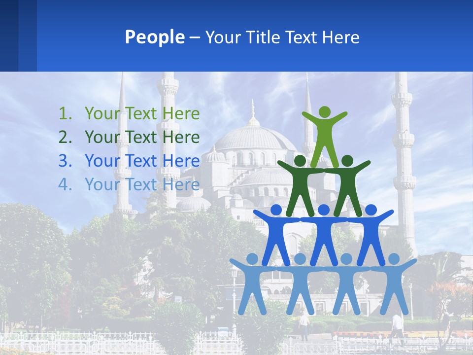 A Large White Building With A Blue Sky In The Background PowerPoint Template