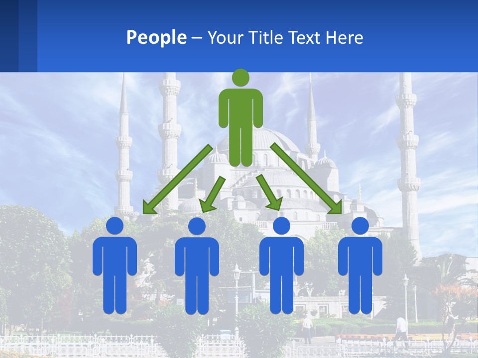 A Large White Building With A Blue Sky In The Background PowerPoint Template