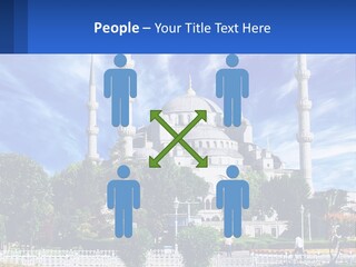 A Large White Building With A Blue Sky In The Background PowerPoint Template