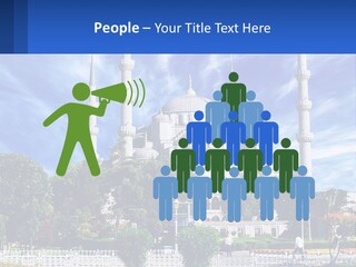 A Large White Building With A Blue Sky In The Background PowerPoint Template