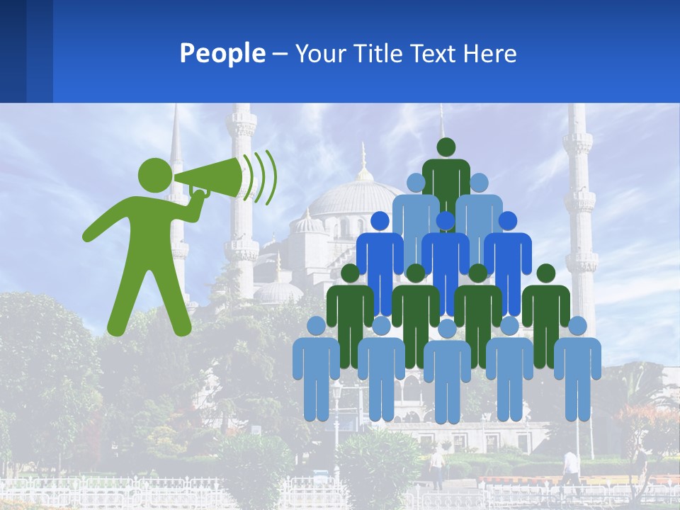 A Large White Building With A Blue Sky In The Background PowerPoint Template