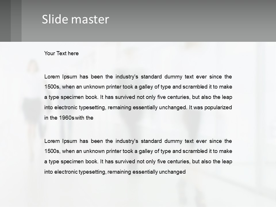 A Group Of People Walking Down A Hallway PowerPoint Template