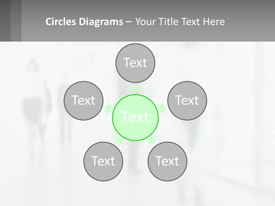 A Group Of People Walking Down A Hallway PowerPoint Template