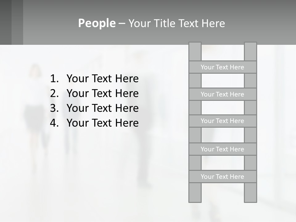 A Group Of People Walking Down A Hallway PowerPoint Template