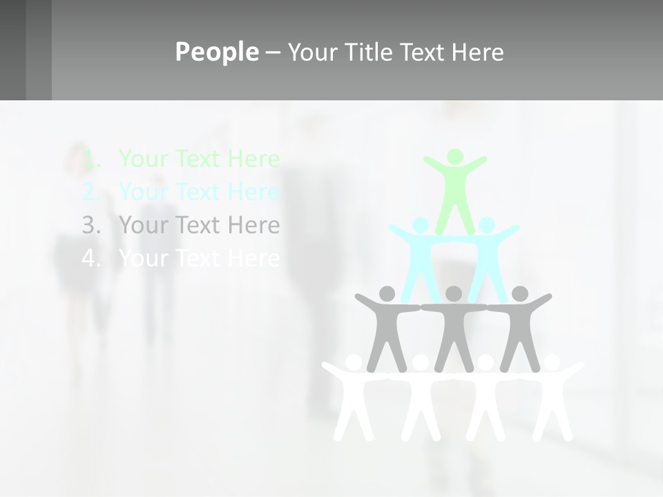 A Group Of People Walking Down A Hallway PowerPoint Template