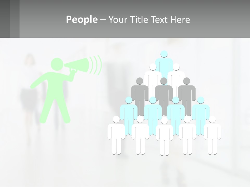 A Group Of People Walking Down A Hallway PowerPoint Template