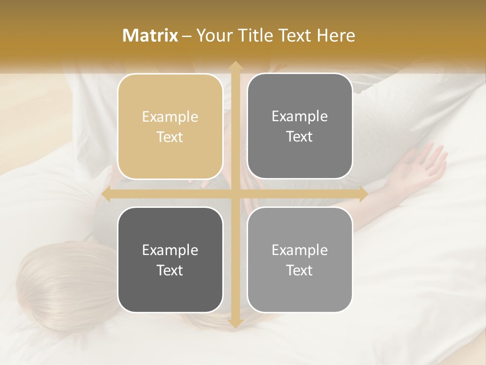 A Woman Laying On Top Of A Bed With A Man Standing Over Her PowerPoint Template