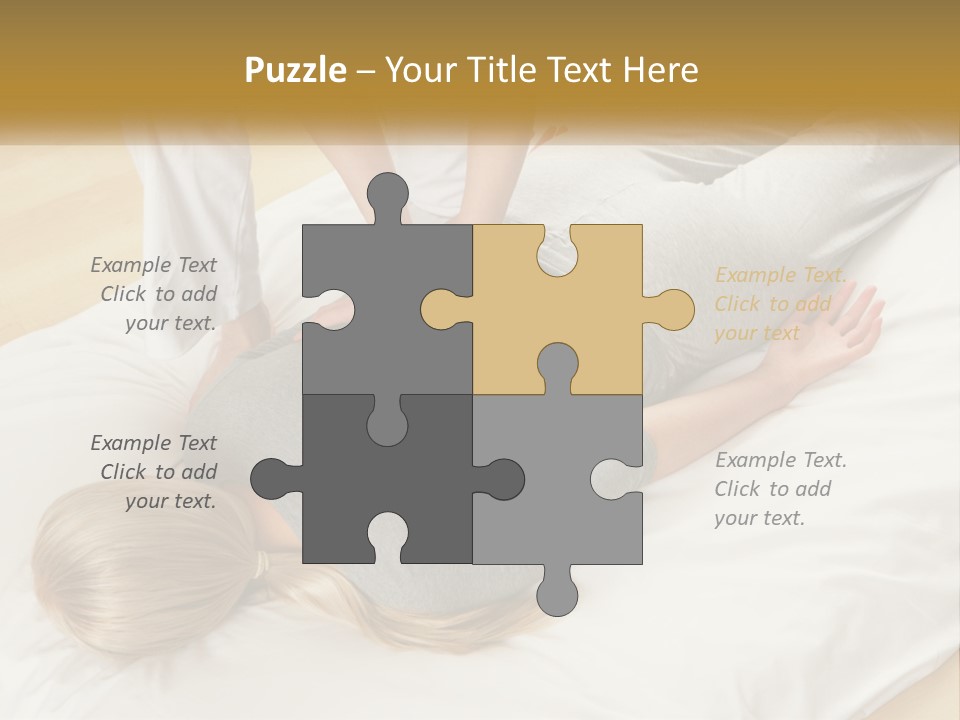 A Woman Laying On Top Of A Bed With A Man Standing Over Her PowerPoint Template