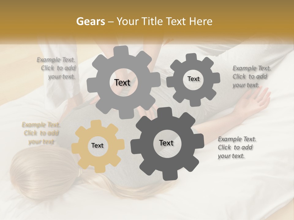 A Woman Laying On Top Of A Bed With A Man Standing Over Her PowerPoint Template