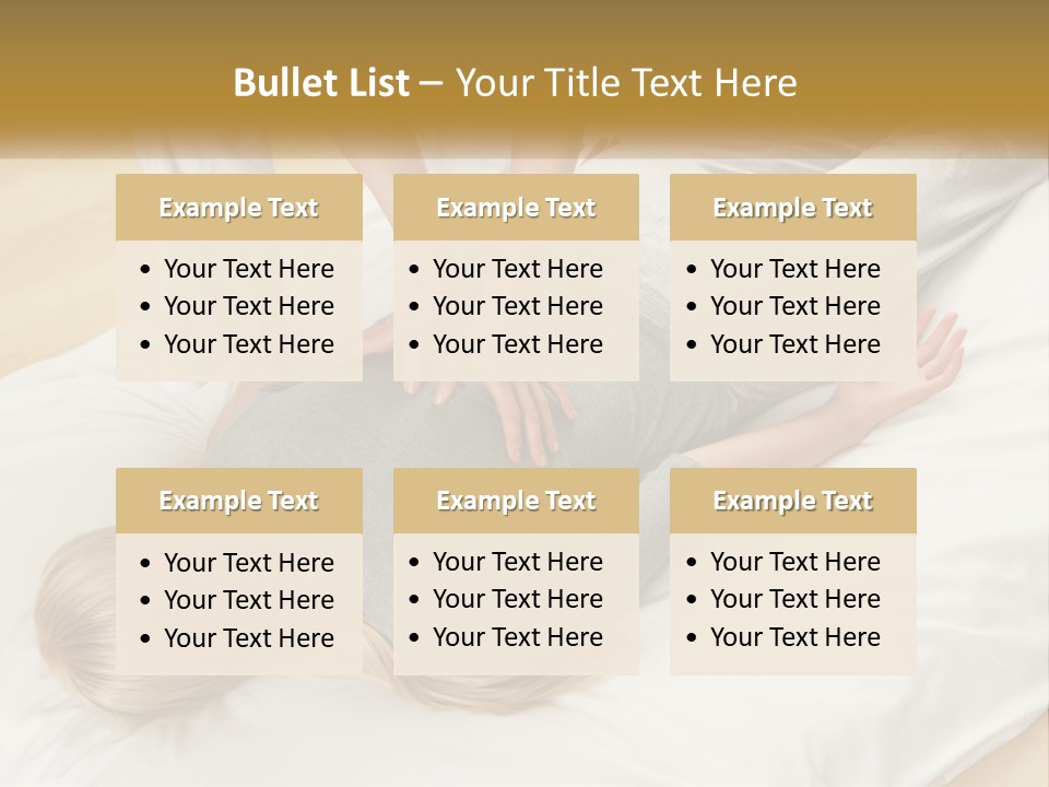 A Woman Laying On Top Of A Bed With A Man Standing Over Her PowerPoint Template