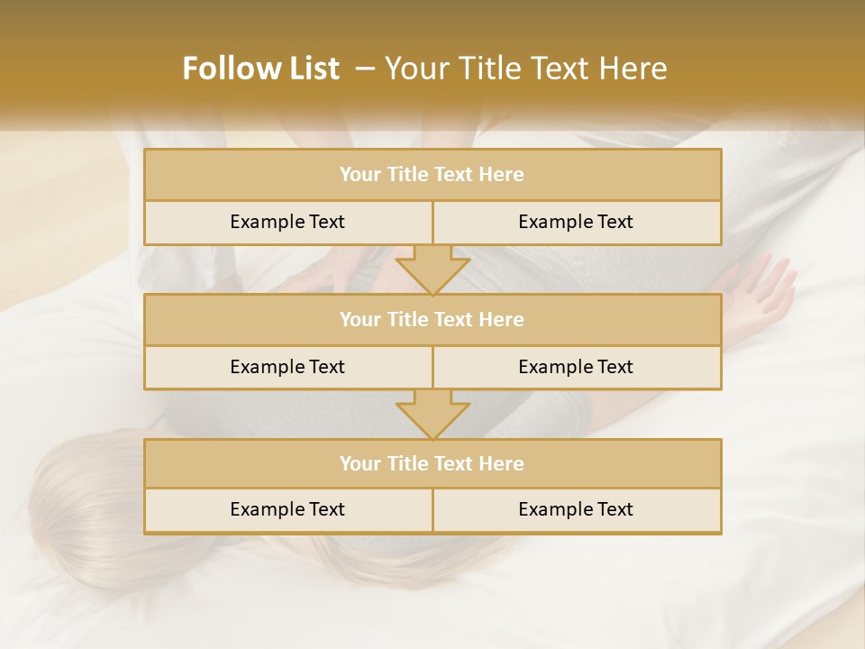 A Woman Laying On Top Of A Bed With A Man Standing Over Her PowerPoint Template