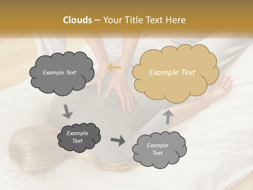 A Woman Laying On Top Of A Bed With A Man Standing Over Her PowerPoint Template