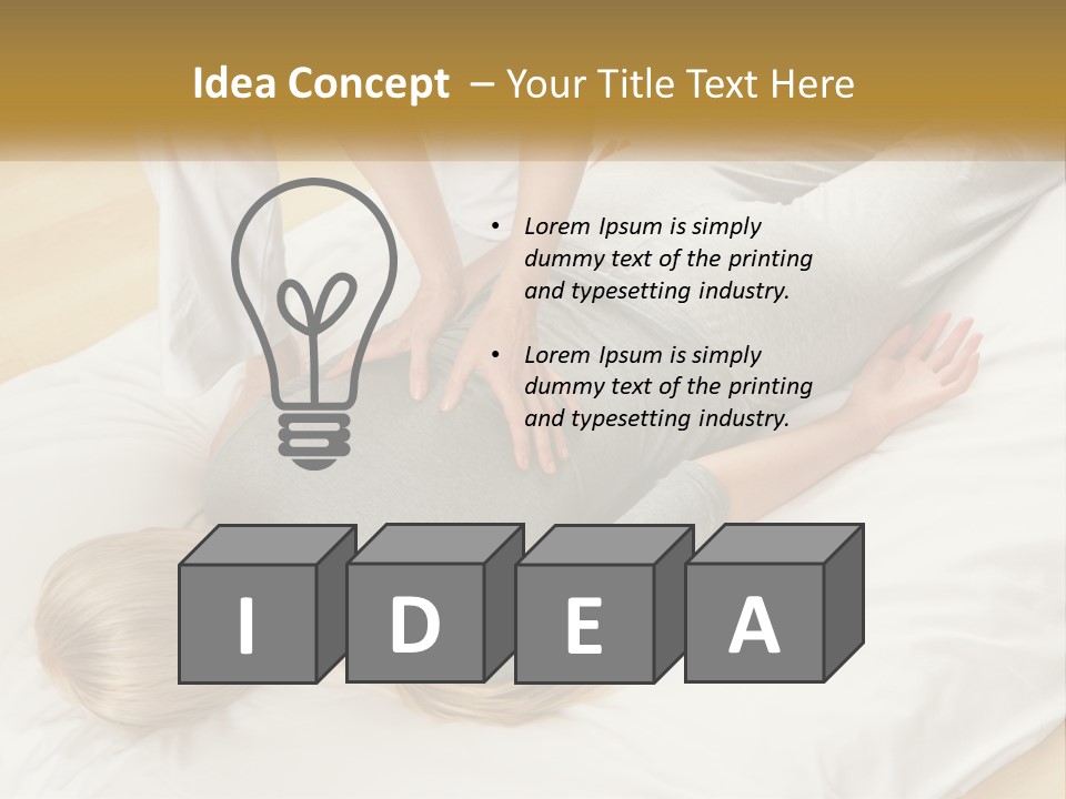 A Woman Laying On Top Of A Bed With A Man Standing Over Her PowerPoint Template