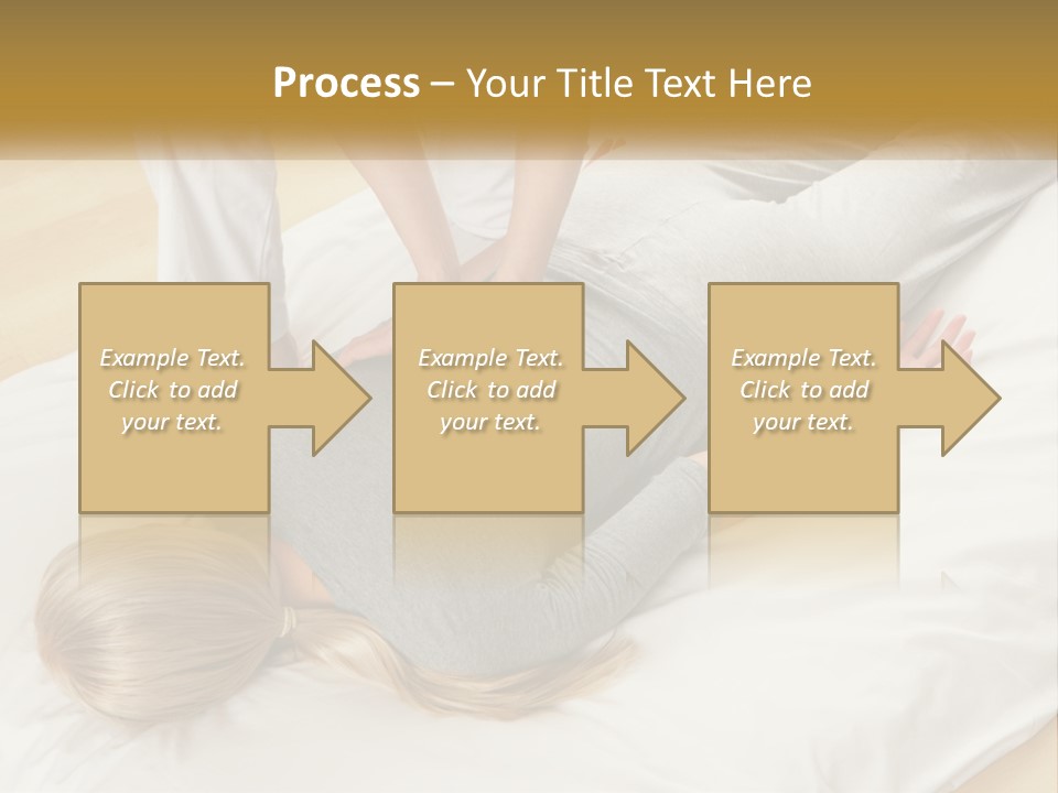 A Woman Laying On Top Of A Bed With A Man Standing Over Her PowerPoint Template