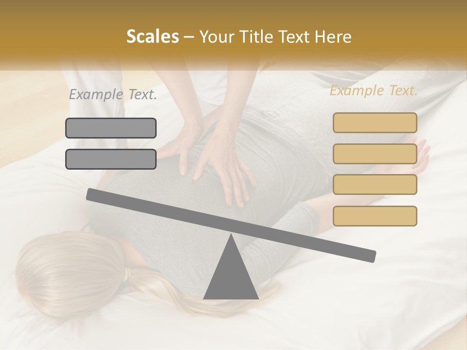 A Woman Laying On Top Of A Bed With A Man Standing Over Her PowerPoint Template