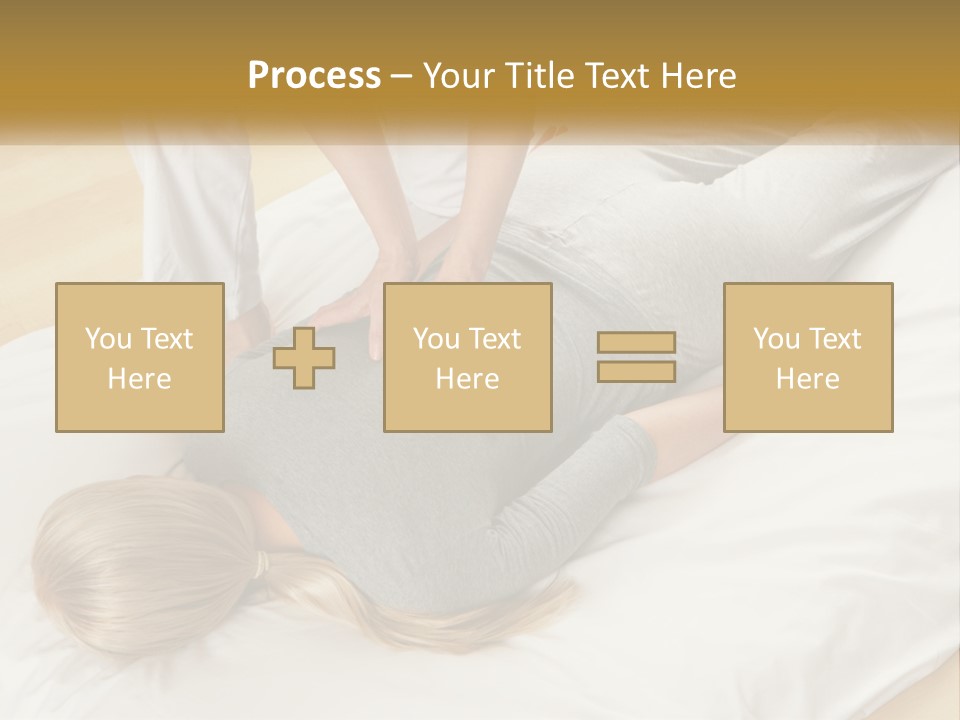 A Woman Laying On Top Of A Bed With A Man Standing Over Her PowerPoint Template