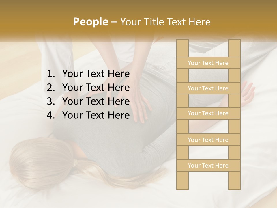 A Woman Laying On Top Of A Bed With A Man Standing Over Her PowerPoint Template