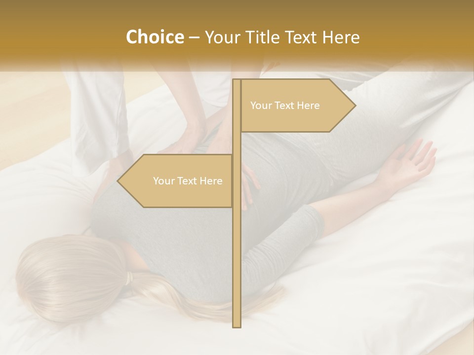 A Woman Laying On Top Of A Bed With A Man Standing Over Her PowerPoint Template