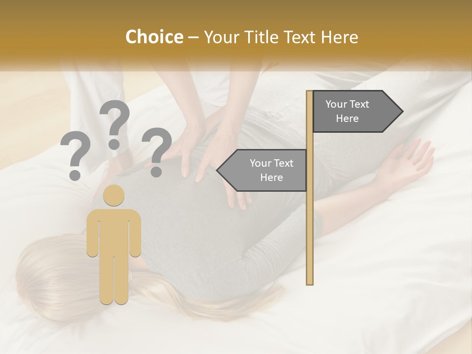 A Woman Laying On Top Of A Bed With A Man Standing Over Her PowerPoint Template