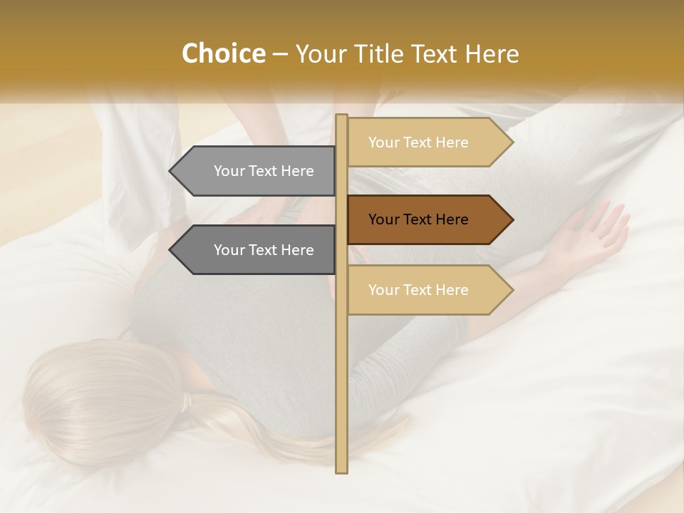 A Woman Laying On Top Of A Bed With A Man Standing Over Her PowerPoint Template