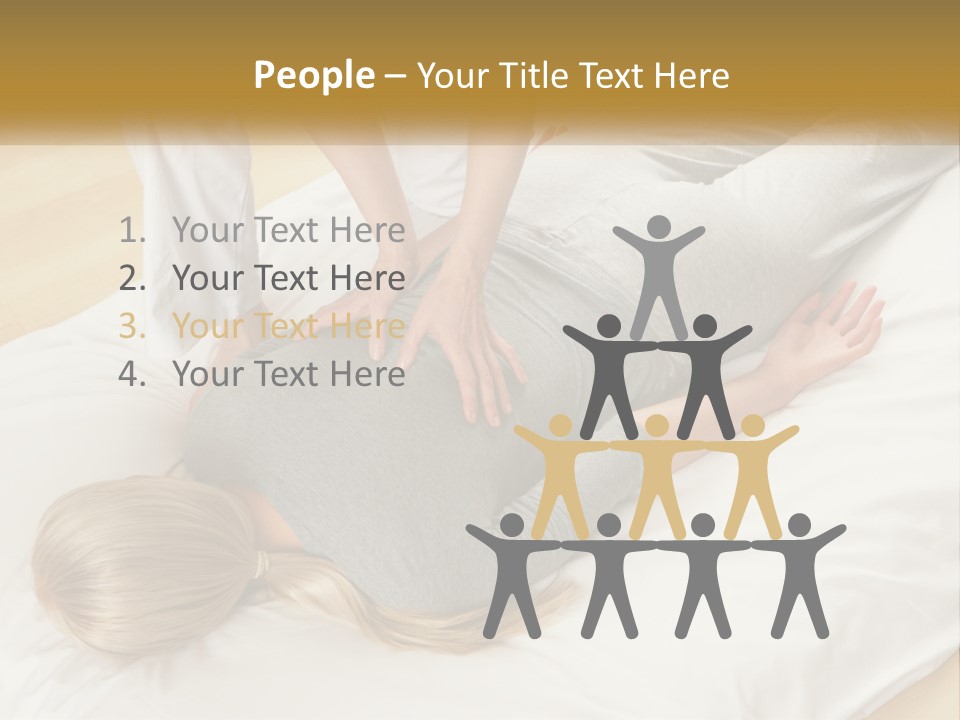 A Woman Laying On Top Of A Bed With A Man Standing Over Her PowerPoint Template