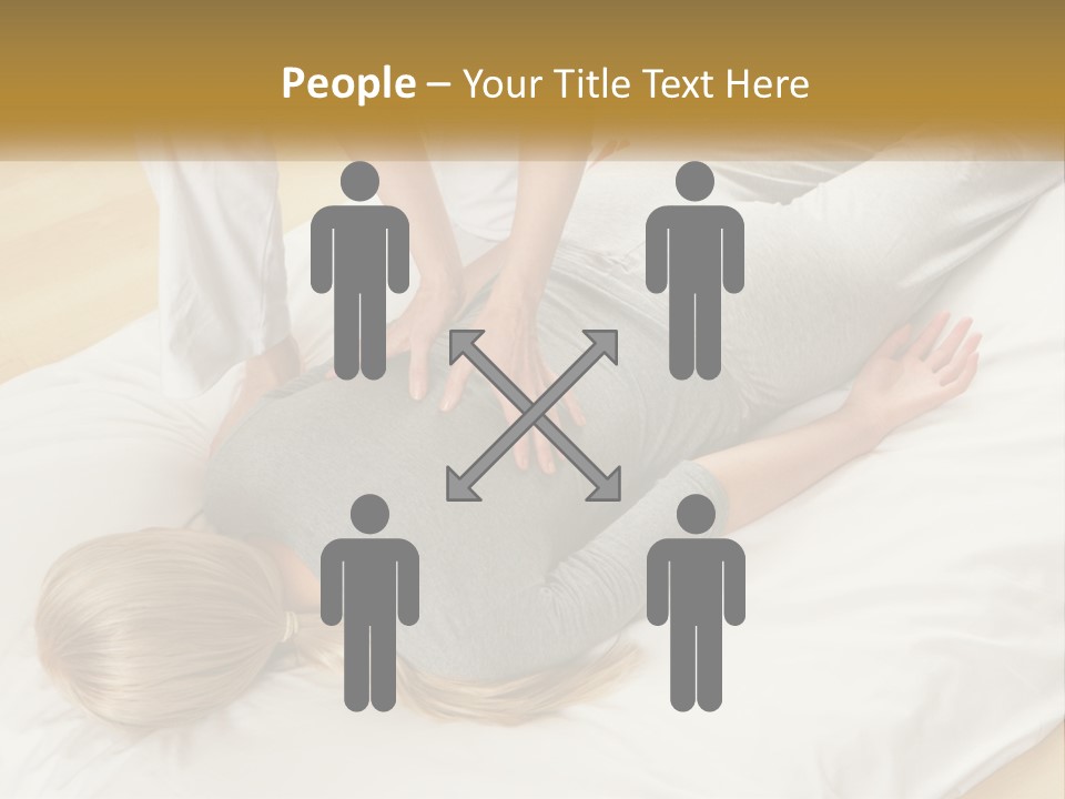 A Woman Laying On Top Of A Bed With A Man Standing Over Her PowerPoint Template