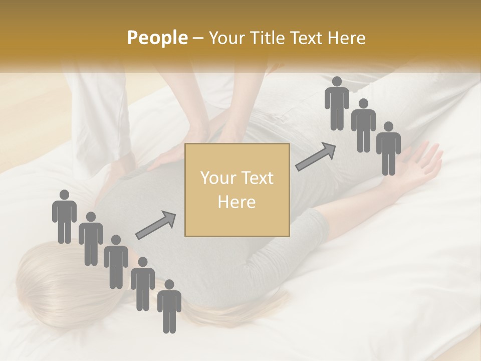 A Woman Laying On Top Of A Bed With A Man Standing Over Her PowerPoint Template