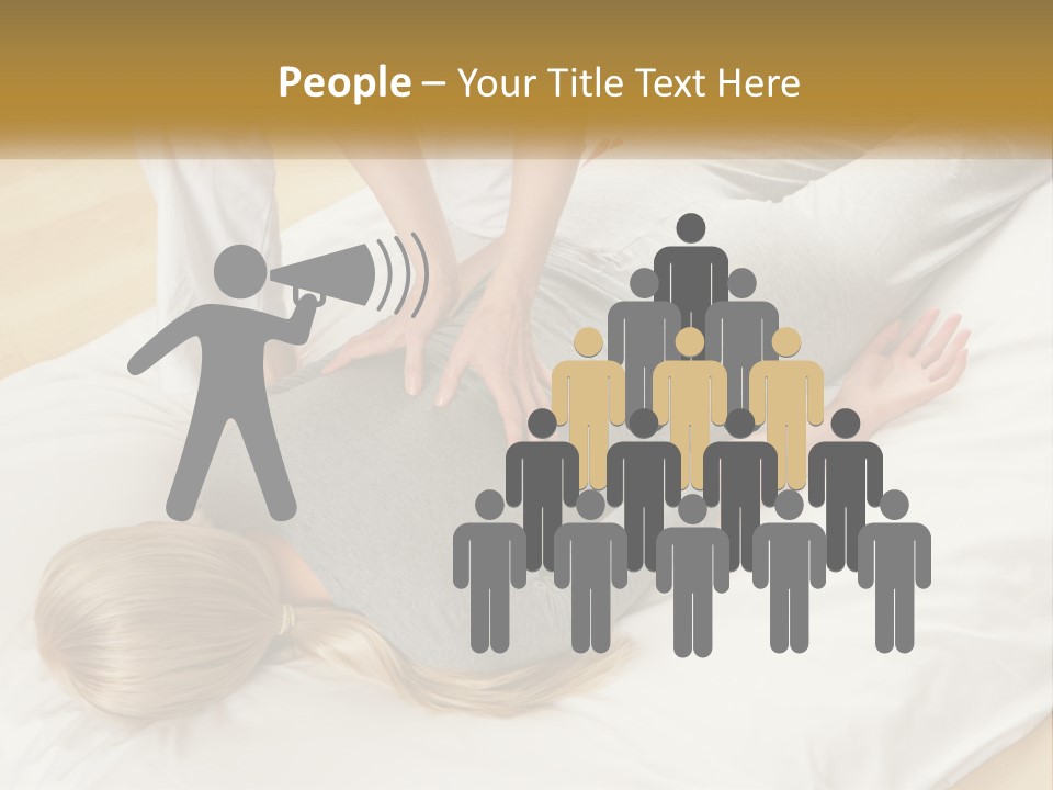 A Woman Laying On Top Of A Bed With A Man Standing Over Her PowerPoint Template