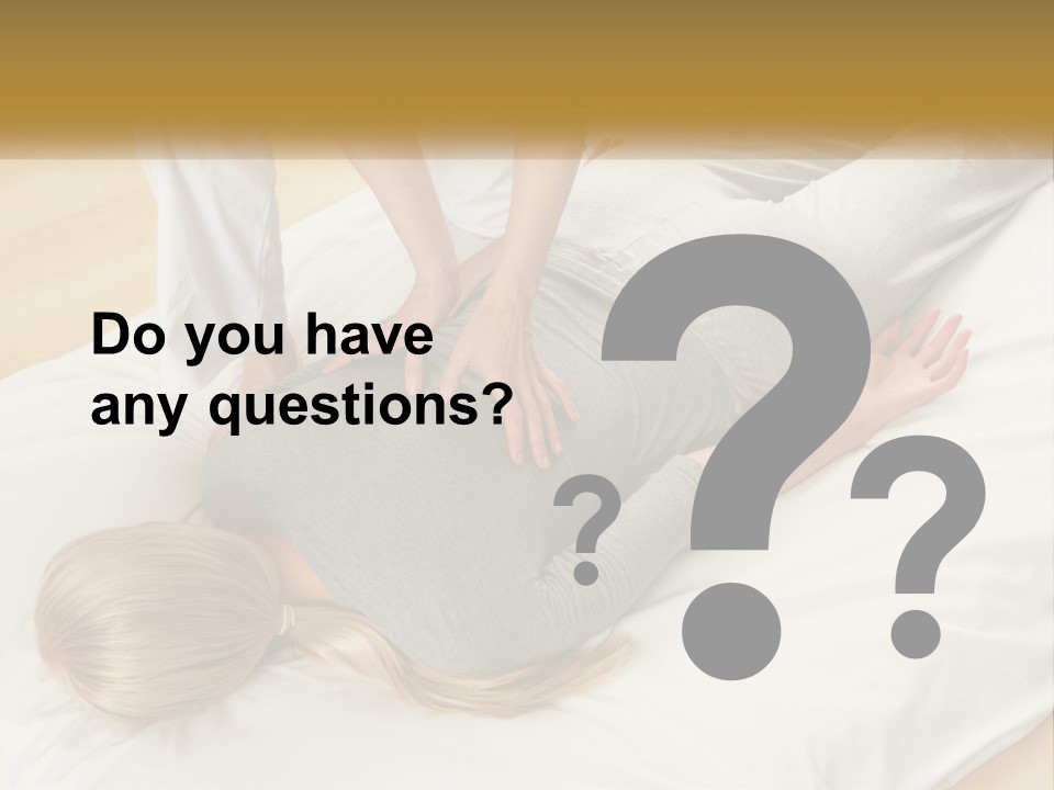 A Woman Laying On Top Of A Bed With A Man Standing Over Her PowerPoint Template