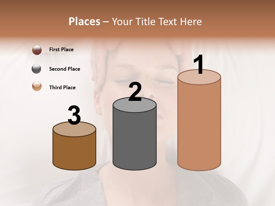 A Woman Getting Her Head Massage From A Massager PowerPoint Template