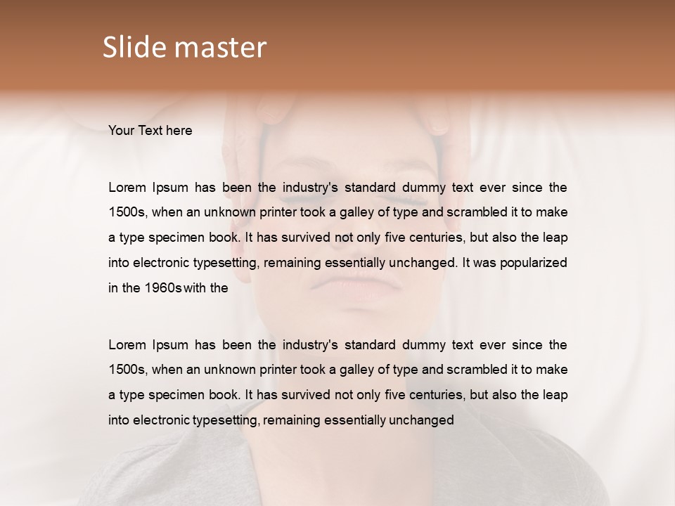 A Woman Getting Her Head Massage From A Massager PowerPoint Template