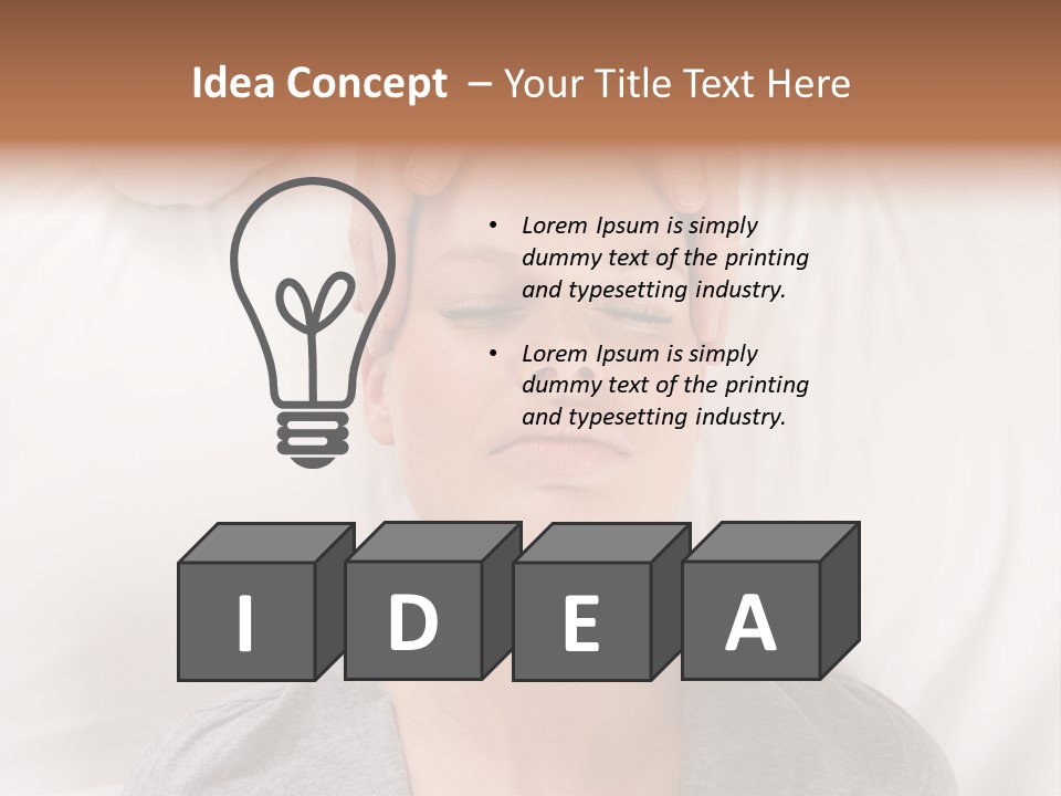 A Woman Getting Her Head Massage From A Massager PowerPoint Template