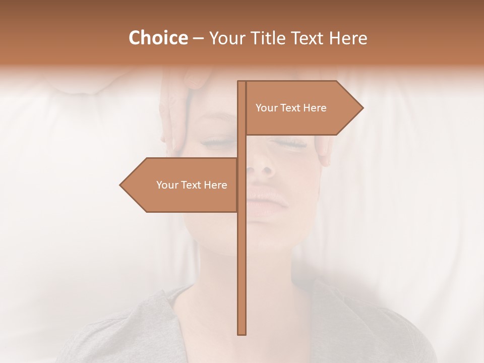 A Woman Getting Her Head Massage From A Massager PowerPoint Template