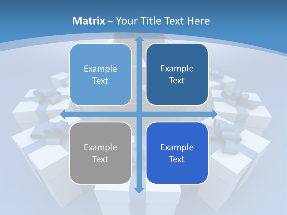 A Woman Sitting In Front Of A Laptop Surrounded By Presents PowerPoint Template