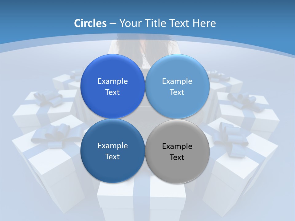 A Woman Sitting In Front Of A Laptop Surrounded By Presents PowerPoint Template