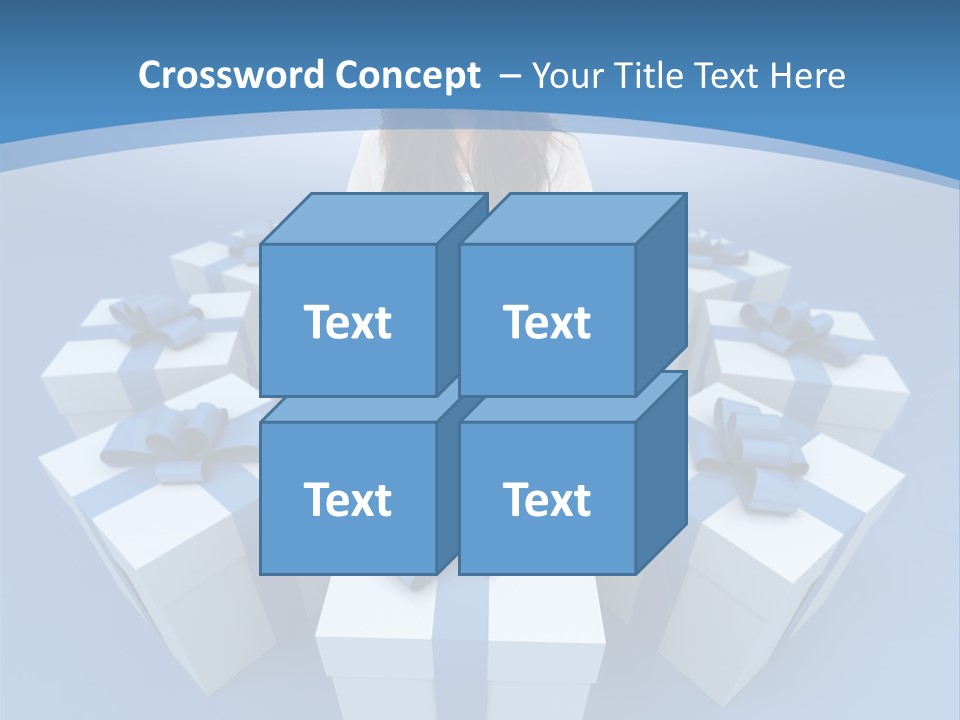 A Woman Sitting In Front Of A Laptop Surrounded By Presents PowerPoint Template