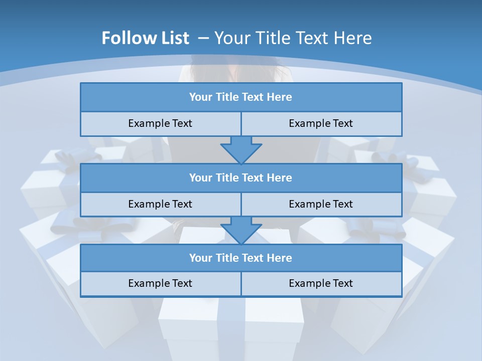 A Woman Sitting In Front Of A Laptop Surrounded By Presents PowerPoint Template